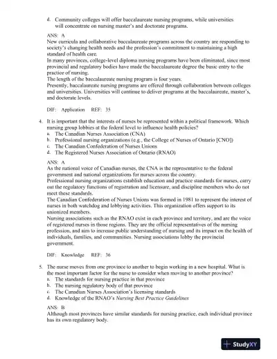 Canadian Fundamentals of Nursing 4th Edition Test Bank - Page 16 preview image