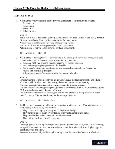 Canadian Fundamentals of Nursing 4th Edition Test Bank - Page 8 preview image