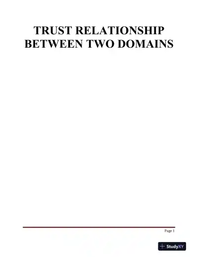 Trust Relationship Between Two Domains - Page 1 preview image