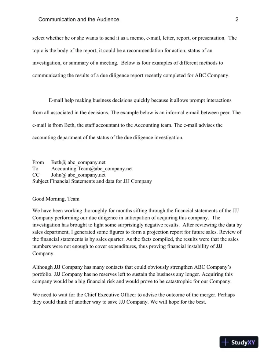 BCOM/230 Business Communication for Accountants: Communication and the Audience, page 3