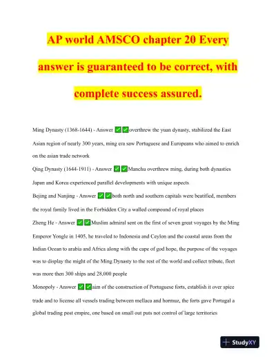 AMSCO Other Language Practice Exam With Answers (22 Solved Questions) - Page 1 preview image