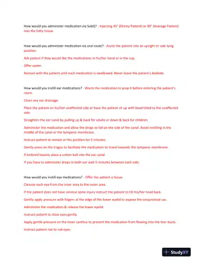 HESI Pharmacology Final Exam With Answers (156 Solved Questions) - Page 3 preview image