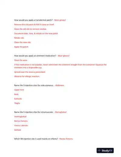 HESI Pharmacology Final Exam With Answers (156 Solved Questions) - Page 4 preview image