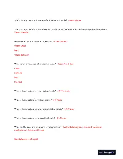 HESI Pharmacology Final Exam With Answers (156 Solved Questions) - Page 5 preview image