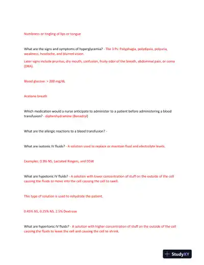 HESI Pharmacology Final Exam With Answers (156 Solved Questions) - Page 6 preview image