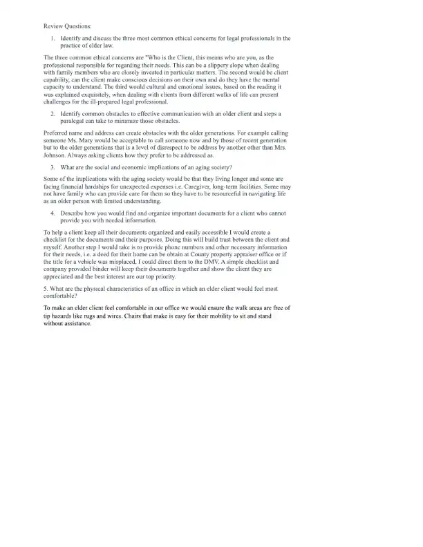 Ethical and Practical Challenges in Elder Law - Page 1 preview image