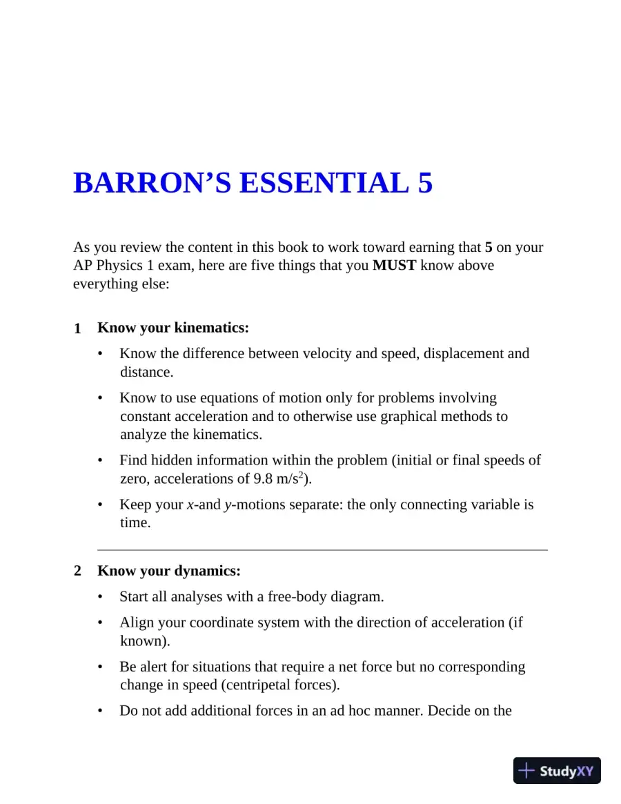 AP Physics 1 Premium, 2023: 4 Practice Tests + Comprehensive Review + Online Practice (2022), page 12