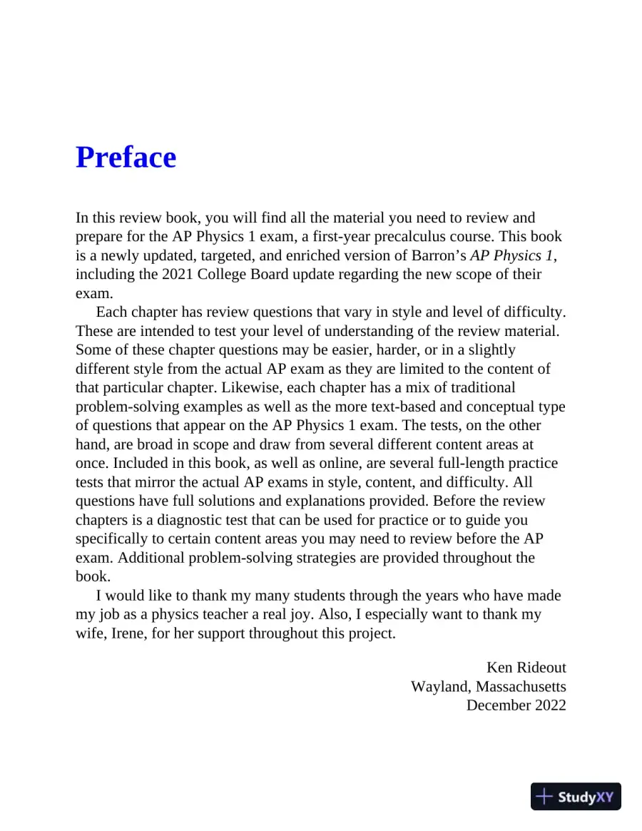AP Physics 1 Premium, 2023: 4 Practice Tests + Comprehensive Review + Online Practice (2022), page 14