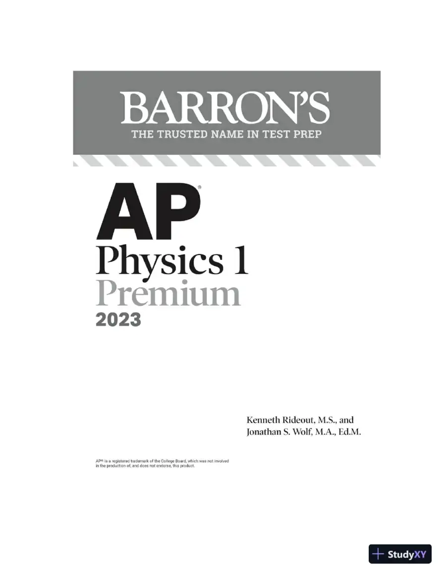 AP Physics 1 Premium, 2023: 4 Practice Tests + Comprehensive Review + Online Practice (2022), page 3