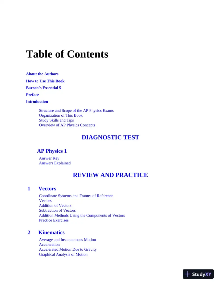 AP Physics 1 Premium, 2023: 4 Practice Tests + Comprehensive Review + Online Practice (2022), page 7