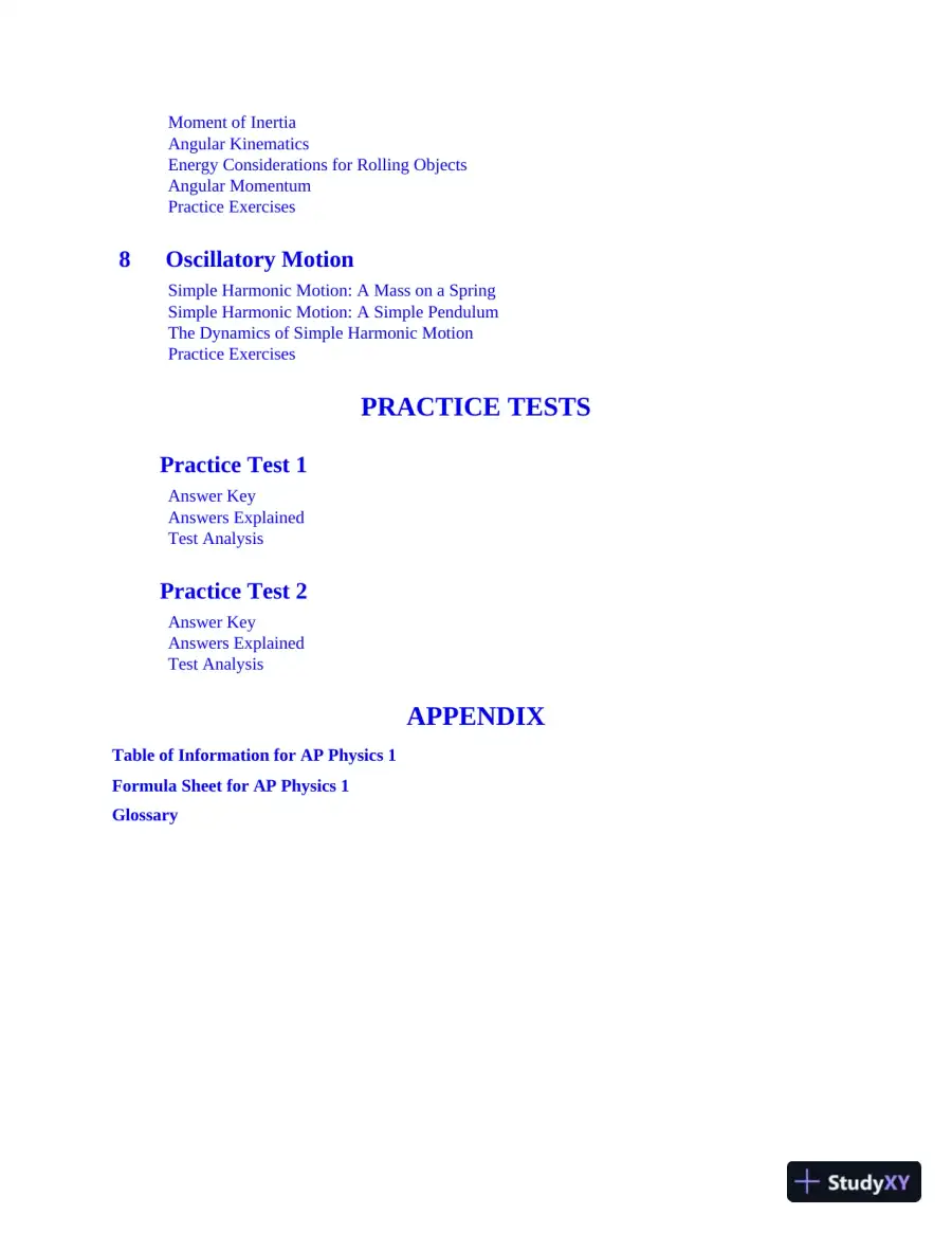 AP Physics 1 Premium, 2023: 4 Practice Tests + Comprehensive Review + Online Practice (2022), page 9
