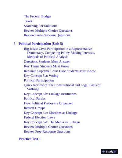 AP US Government and Politics Premium: With 5 Practice Tests (2020) - Page 11 preview image