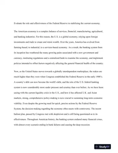 Evaluating the Role and Effectiveness of the Federal Reserve in Stabilizing the U.S. Economy - Page 4 preview image