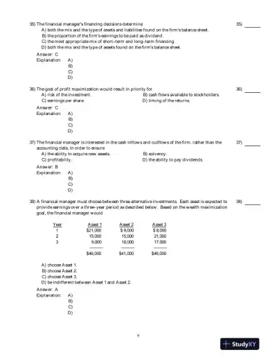 Principles Of Corporate Finance, Second Canadian Edition Test Bank - Page 10 preview image