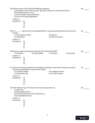 Principles Of Corporate Finance, Second Canadian Edition Test Bank - Page 13 preview image