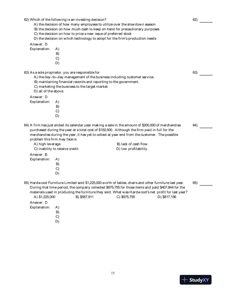 Principles Of Corporate Finance, Second Canadian Edition Test Bank, page 16