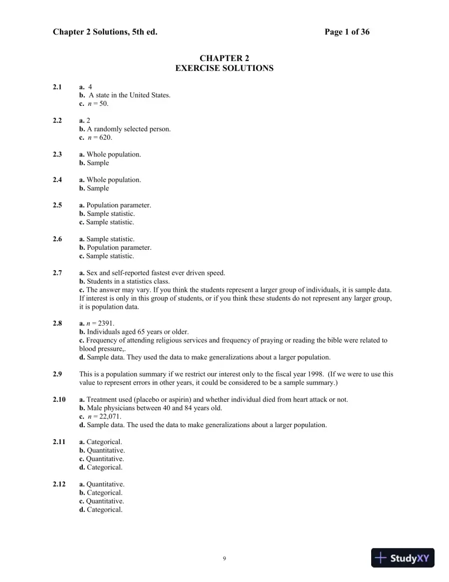 Solution Manual For Mind On Statistics, 5th Edition, page 10