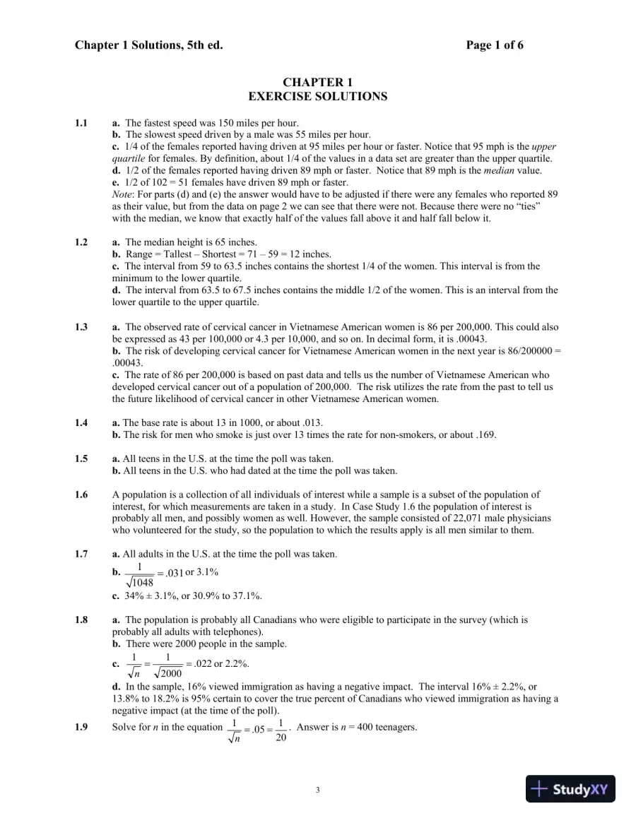 Solution Manual For Mind On Statistics, 5th Edition, page 4