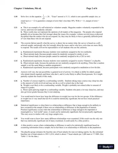 Solution Manual For Mind On Statistics, 5th Edition - Page 5 preview image
