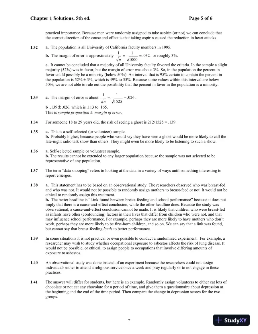 Solution Manual For Mind On Statistics, 5th Edition, page 8