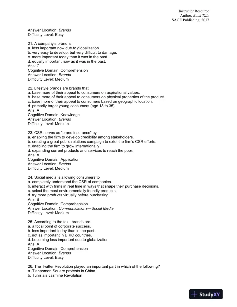 Strategic Corporate Social Responsibility: Sustainable Value Creation Fourth Edition Test Bank, page 14