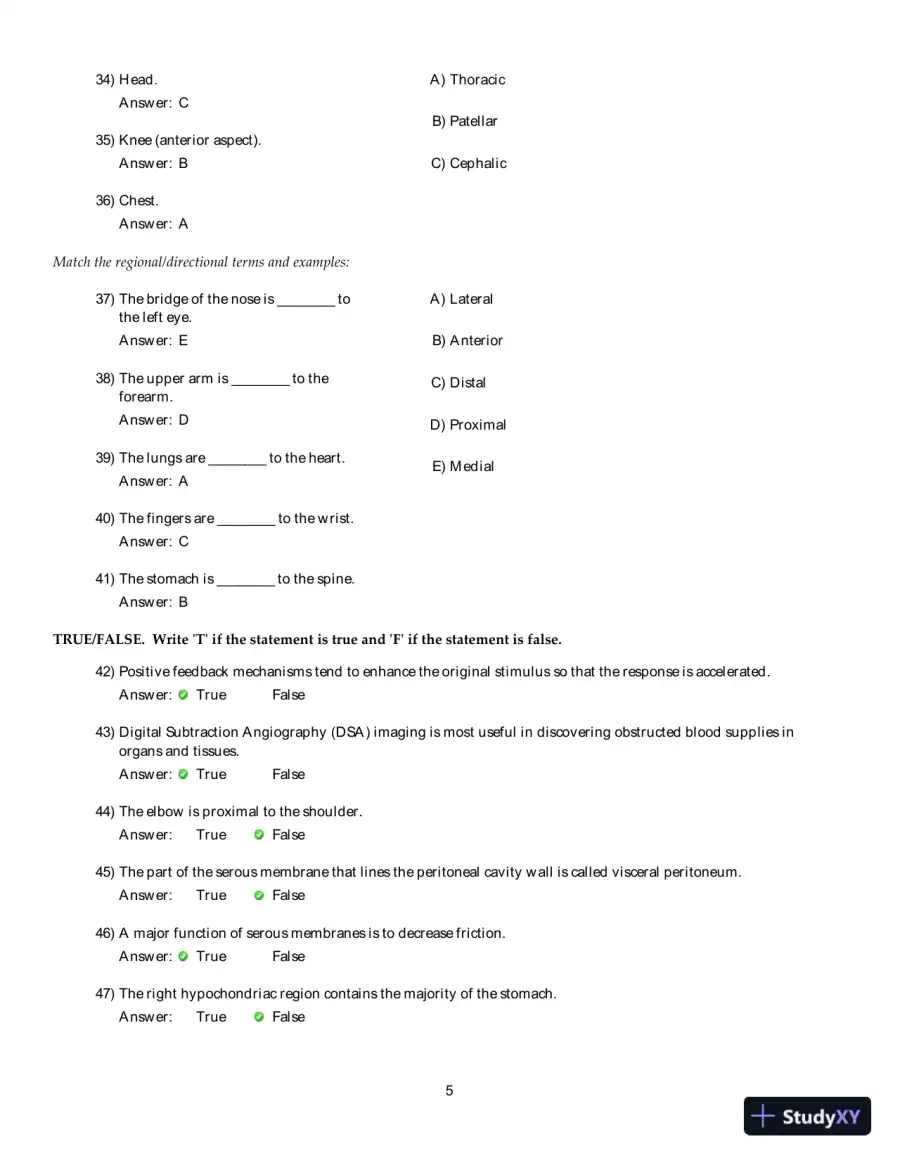 Test Bank For Human Anatomy and Physiology, 11th Edition, page 6
