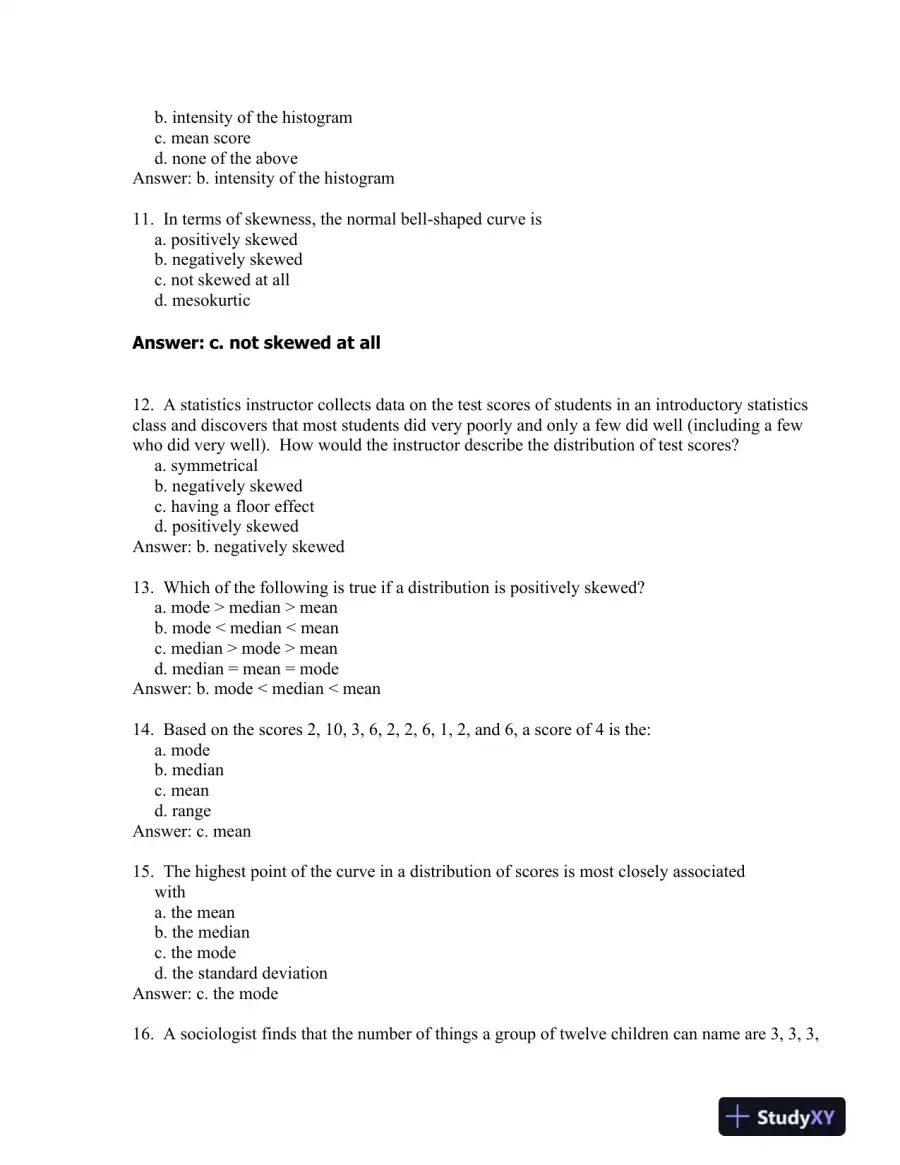 PSY/SOC 3010 Statistics Take Home Test 1, page 4