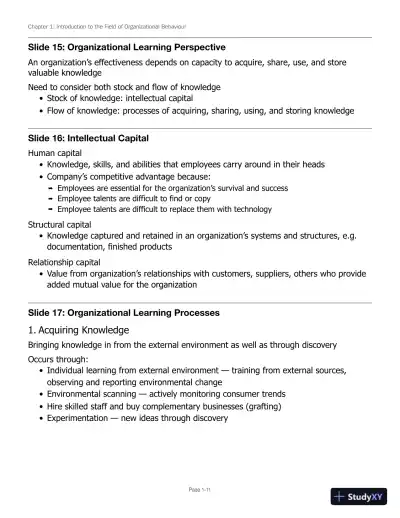 Solution Manual for Canadian Organizational Behaviour, 10th Edition - Page 12 preview image