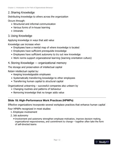 Solution Manual for Canadian Organizational Behaviour, 10th Edition - Page 13 preview image