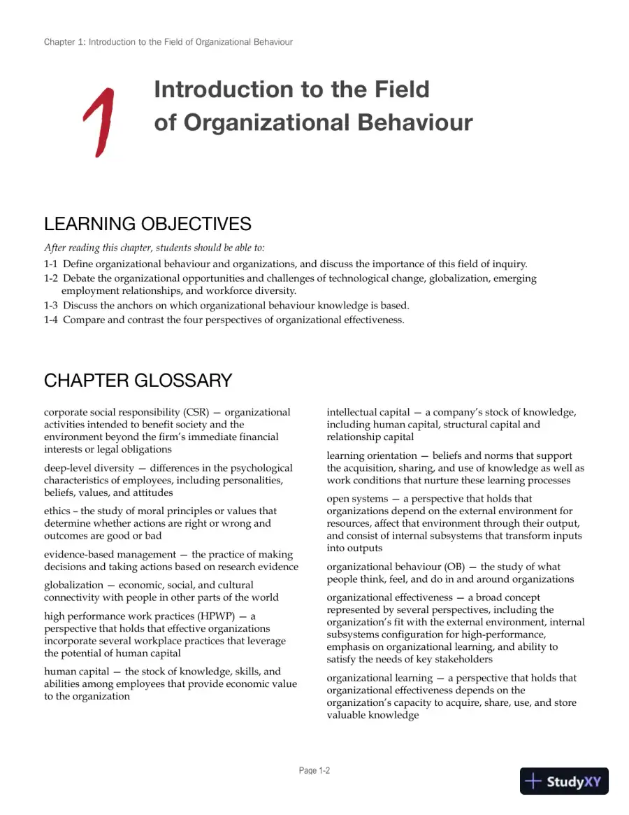 Solution Manual for Canadian Organizational Behaviour, 10th Edition, page 3