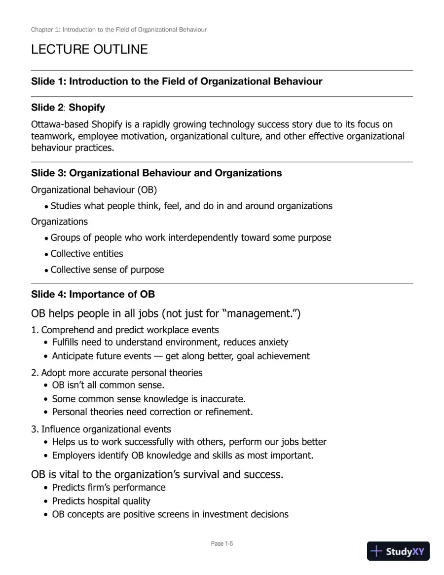 Solution Manual for Canadian Organizational Behaviour, 10th Edition, page 6