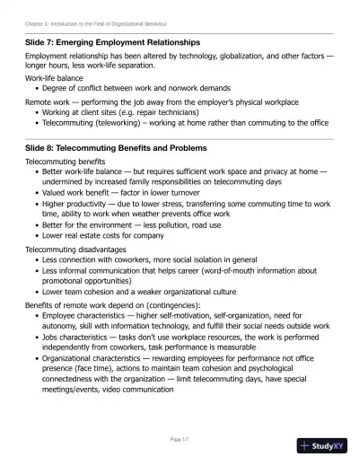 Solution Manual for Canadian Organizational Behaviour, 10th Edition - Page 8 preview image