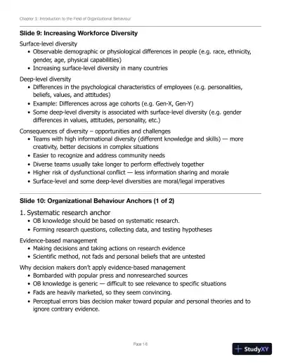 Solution Manual for Canadian Organizational Behaviour, 10th Edition - Page 9 preview image