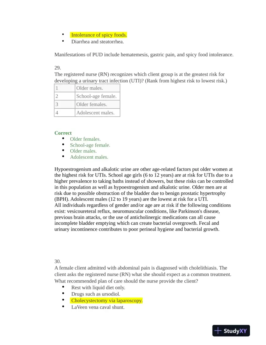 HESI Medical Surgical Practice Exam With Answers (131 Solved Questions), page 11