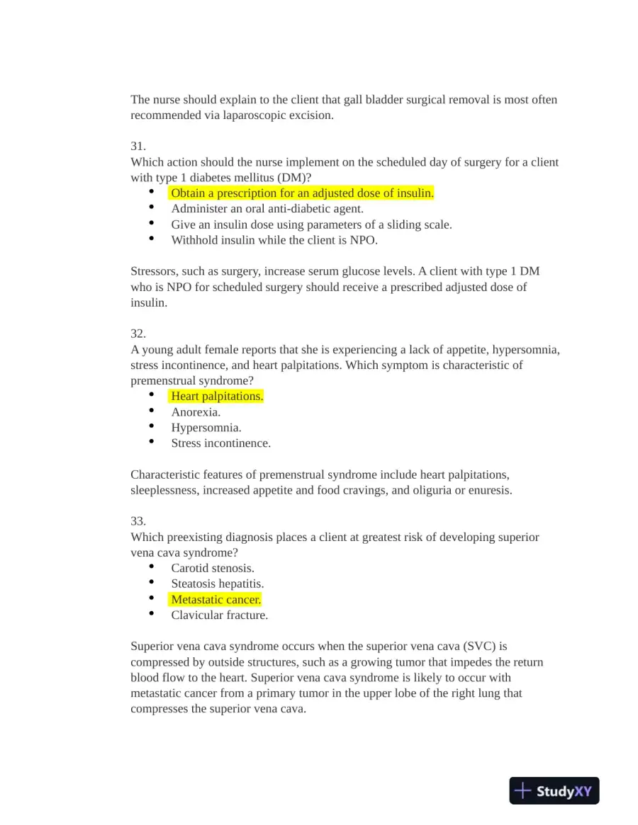 HESI Medical Surgical Practice Exam With Answers (131 Solved Questions), page 12