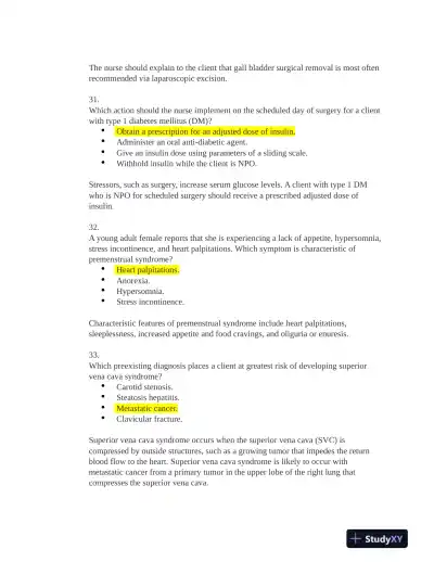 HESI Medical Surgical Practice Exam With Answers (131 Solved Questions) - Page 12 preview image
