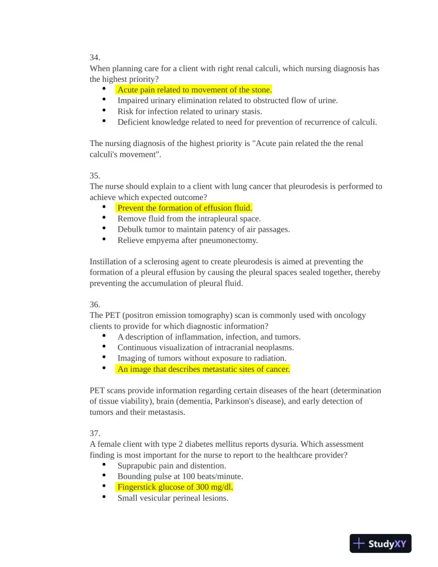 HESI Medical Surgical Practice Exam With Answers (131 Solved Questions), page 13