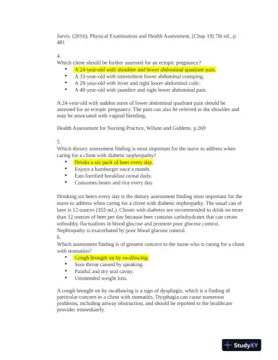 HESI Medical Surgical Practice Exam With Answers (131 Solved Questions) - Page 3 preview image