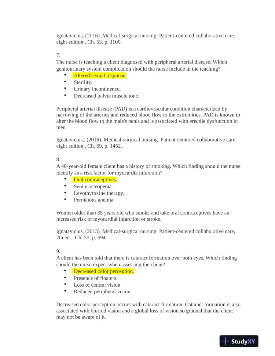 HESI Medical Surgical Practice Exam With Answers (131 Solved Questions), page 4