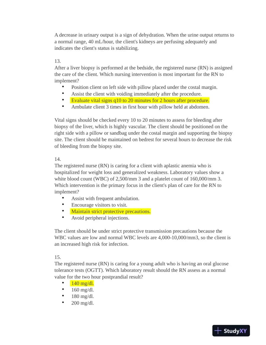 HESI Medical Surgical Practice Exam With Answers (131 Solved Questions), page 6