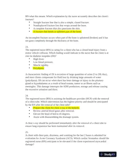 HESI Medical Surgical Practice Exam With Answers (131 Solved Questions) - Page 9 preview image