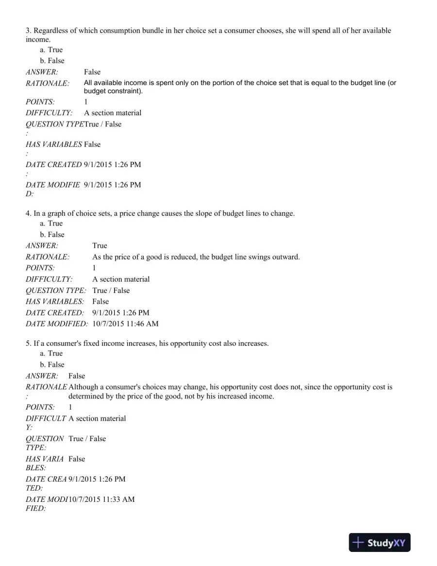 Microeconomics: An Intuitive Approach with Calculus 2nd Edition Test Bank, page 10