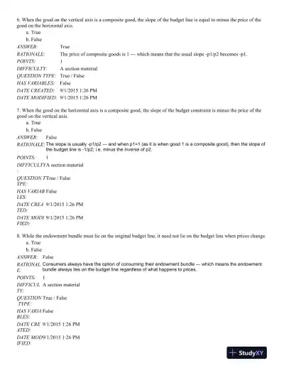 Microeconomics: An Intuitive Approach with Calculus 2nd Edition Test Bank - Page 11 preview image