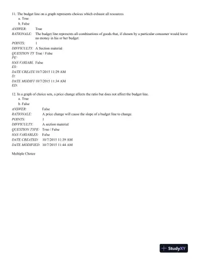 Microeconomics: An Intuitive Approach with Calculus 2nd Edition Test Bank - Page 13 preview image