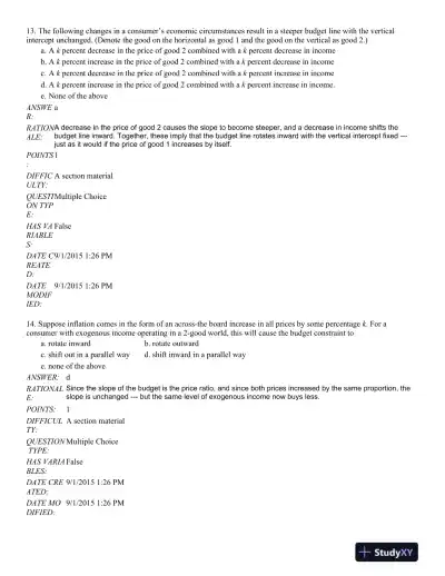 Microeconomics: An Intuitive Approach with Calculus 2nd Edition Test Bank - Page 14 preview image