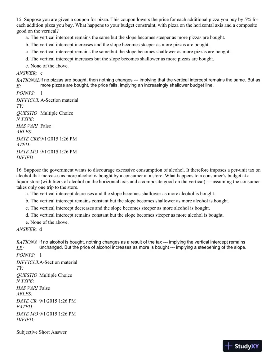 Microeconomics: An Intuitive Approach with Calculus 2nd Edition Test Bank, page 15