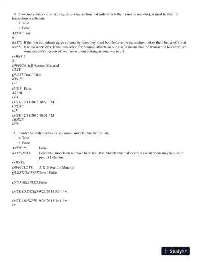 Microeconomics: An Intuitive Approach with Calculus 2nd Edition Test Bank - Page 7 preview image