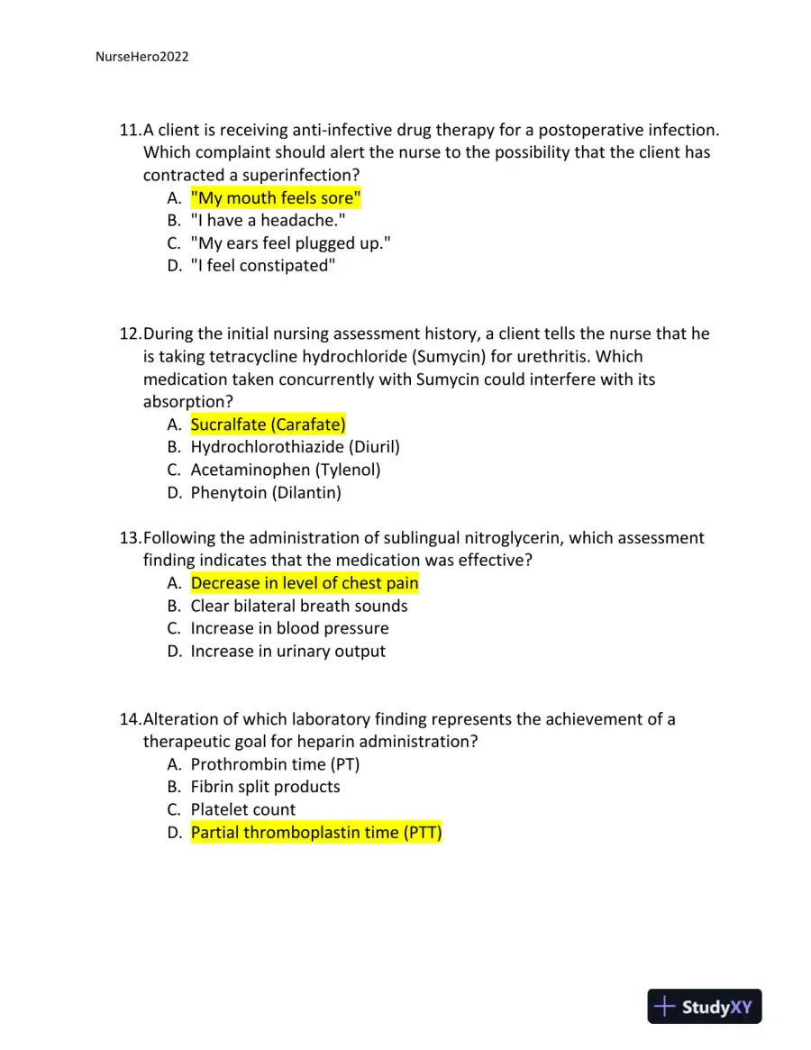 2022 HESI RN Pharmacology Review Exam Version 2 With Answers (65 Solved Questions), page 5