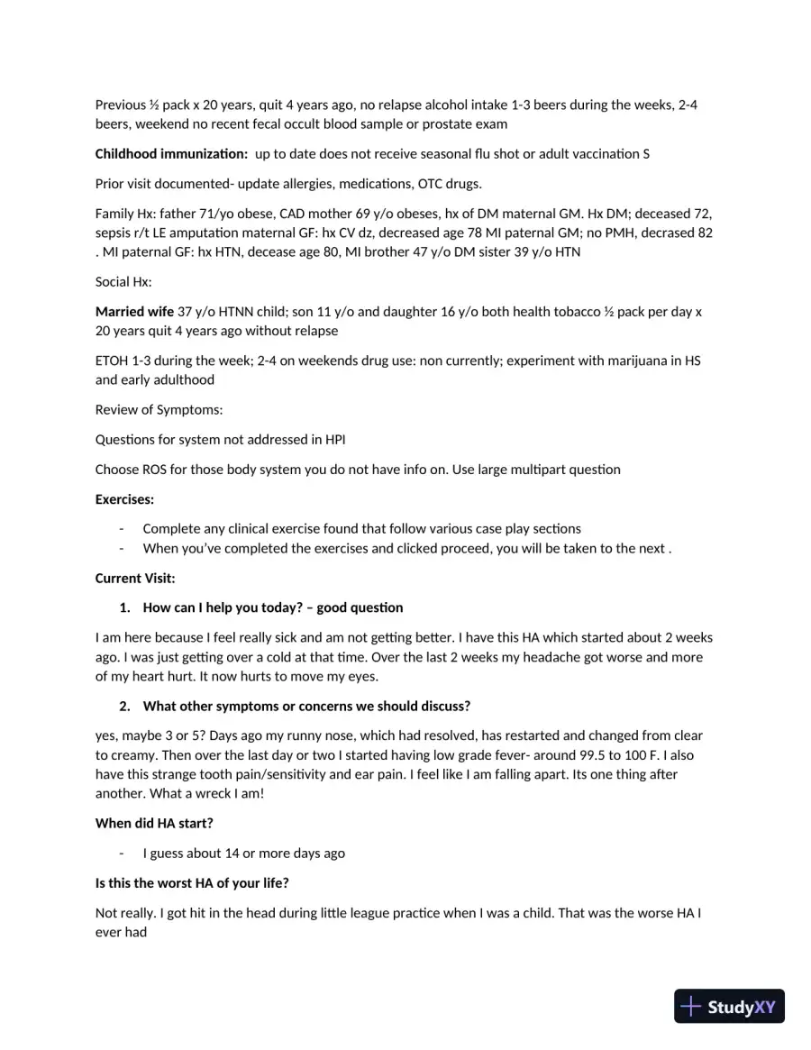 William Fredericks Health Assessment Practice Exam (1 Solved Case), page 3