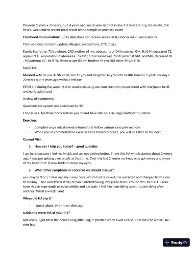 William Fredericks Health Assessment Practice Exam (1 Solved Case) - Page 3 preview image